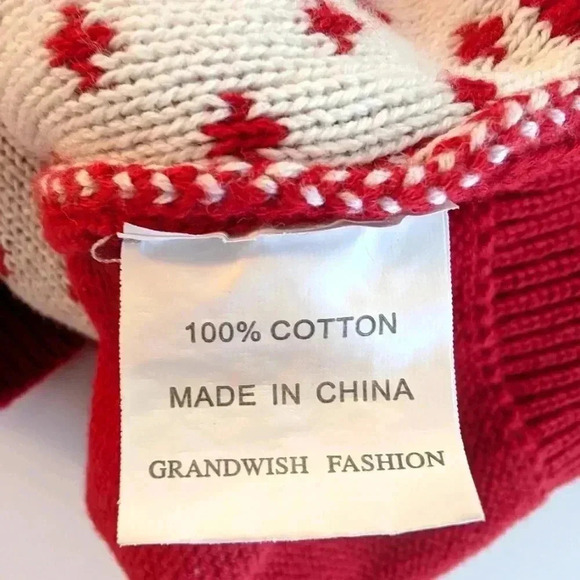 GRANDWISH Red Baby Boys Girls Christmas Sweater O-Neck Knitted Cotton SZ 4T - Picture 8 of 8